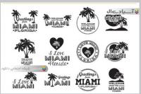 طرح های لایه باز برچسب های سفر تابستانی